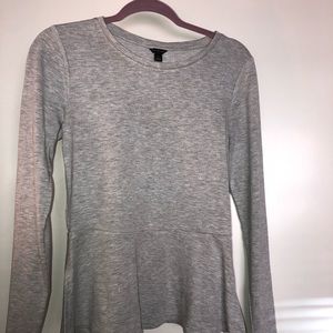 Thin lightweight gray peplum top